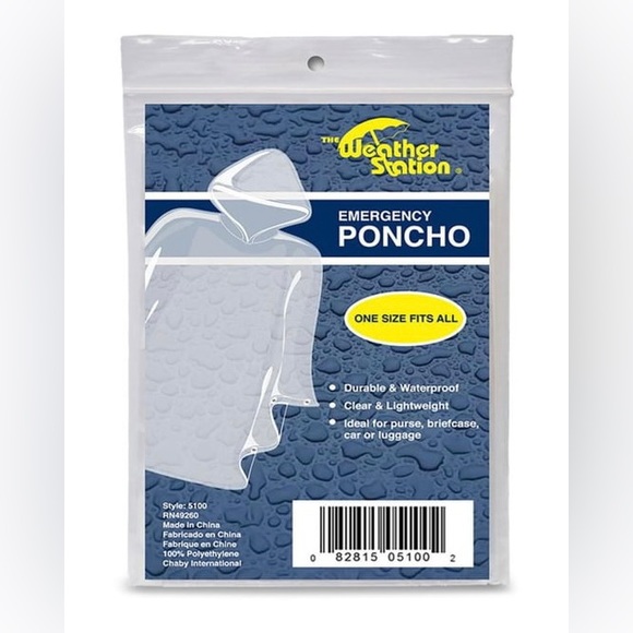 The Weather Station Unisex Clearone One Size Fits All Emergency WP Rain Poncho - Picture 1 of 2